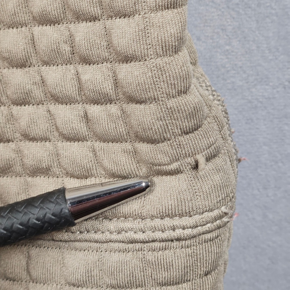 NOBULL Quilted Grid Sweatshirt Mens Medium Tan Performance Crewneck Pullover - Picture 6 of 12